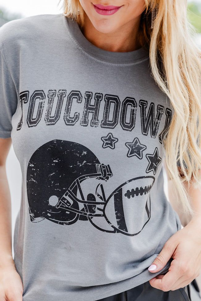Touchdown Star Football Grey Comfort Color Tee sold by Pink Lily product image thumbnail 3
