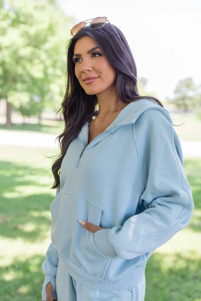 Learn As You Go Blue Acid Wash Quarter Zip FINAL SALE sold by Pink Lily product image thumbnail 4