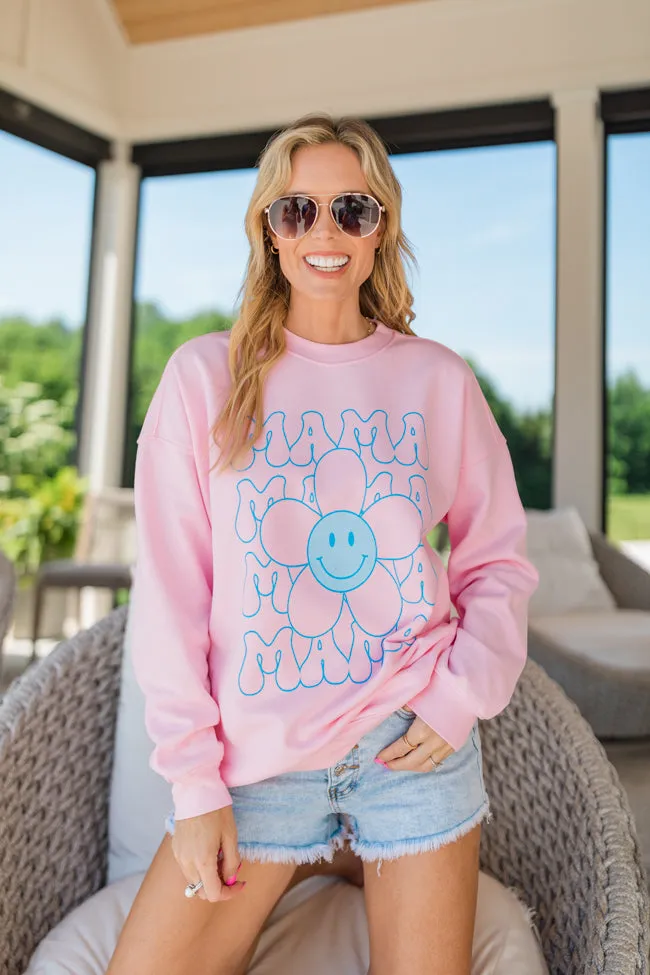 Mama Daisy Repeat Light Pink Graphic Sweatshirt sold by Pink Lily product image thumbnail 3