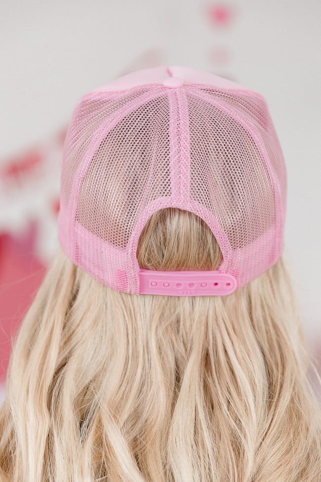 Love You More Patch Light Pink Trucker Hat sold by Pink Lily product image thumbnail 3