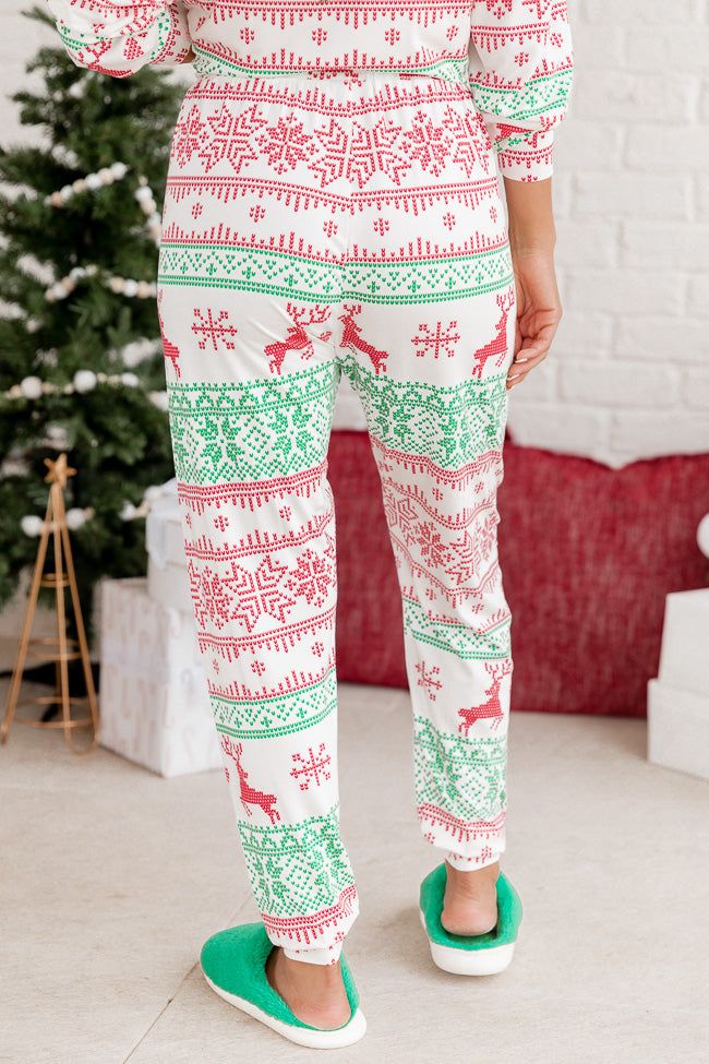 Sleigh All Day Red and Green Fair Isle Pajama Pant sold by Pink Lily product image thumbnail 4