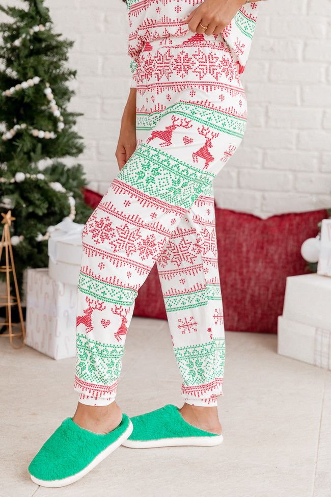Sleigh All Day Red and Green Fair Isle Pajama Pant sold by Pink Lily product image thumbnail 3