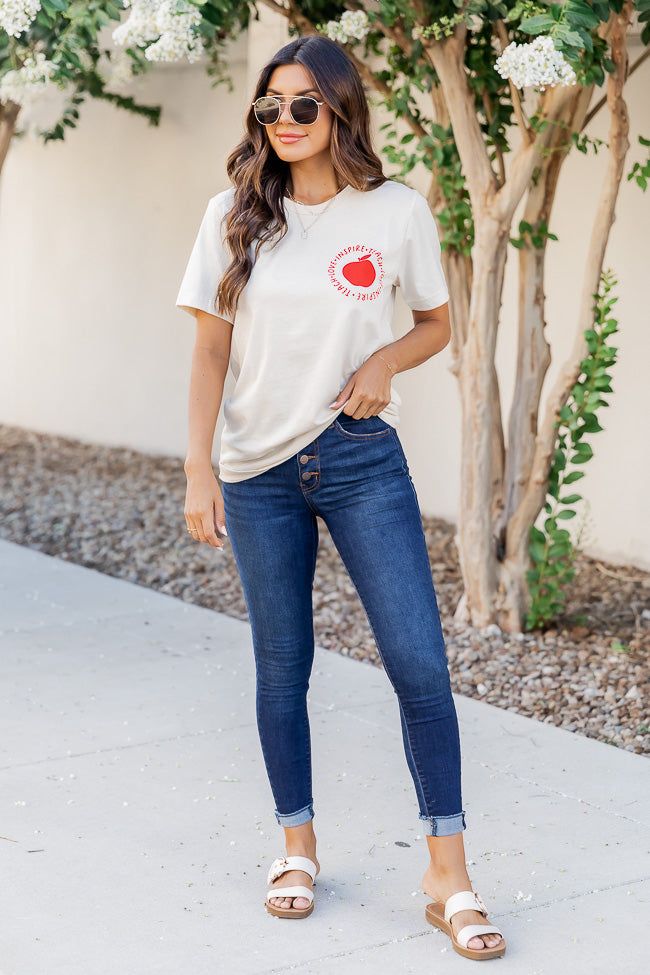 Teach Love Inspire Cream Graphic Tee sold by Pink Lily