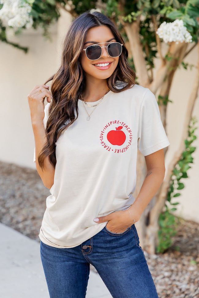 Teach Love Inspire Cream Graphic Tee sold by Pink Lily product image thumbnail 3