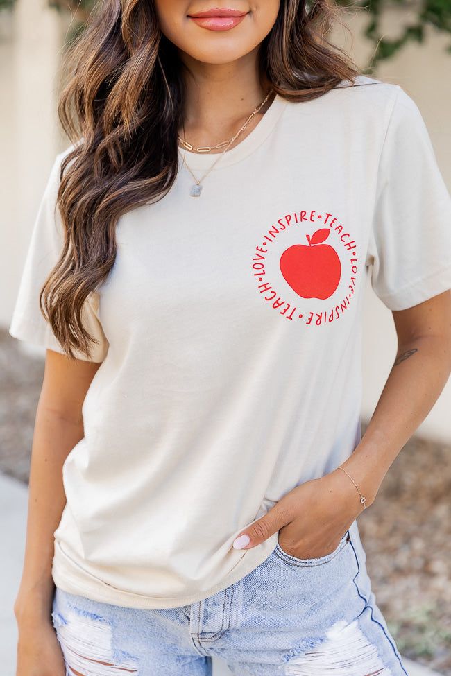 Teach Love Inspire Cream Graphic Tee sold by Pink Lily product image thumbnail 2