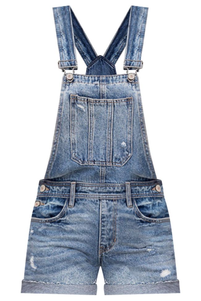 Summer Lovin' Distressed Denim Overall Shorts FINAL SALE sold by Pink Lily product image thumbnail 5