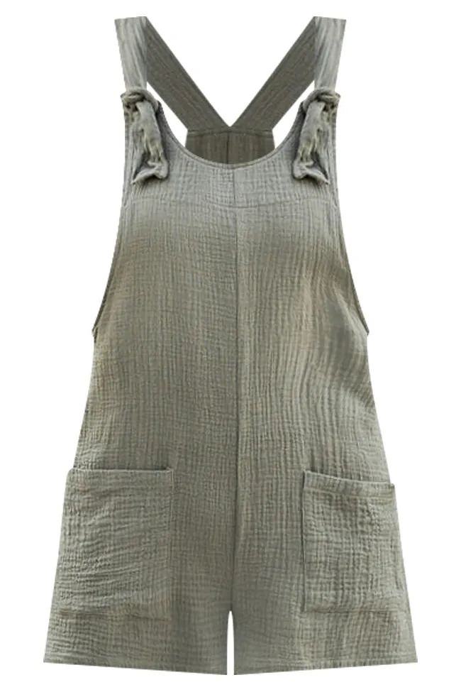 Oh So Pretty Olive Gauze Knotted Romper FINAL SALE sold by Pink Lily product image thumbnail 5