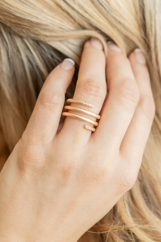 Rewind The Tape Gold Ring sold by Pink Lily