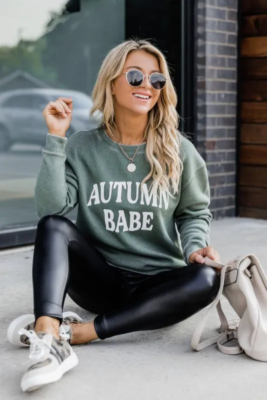 Autumn Babe Olive Graphic Sweatshirt sold by Pink Lily