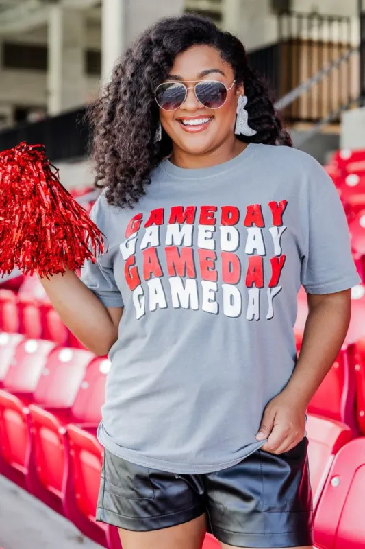 Gameday Repeat Grey Comfort Color Graphic Tee sold by Pink Lily
