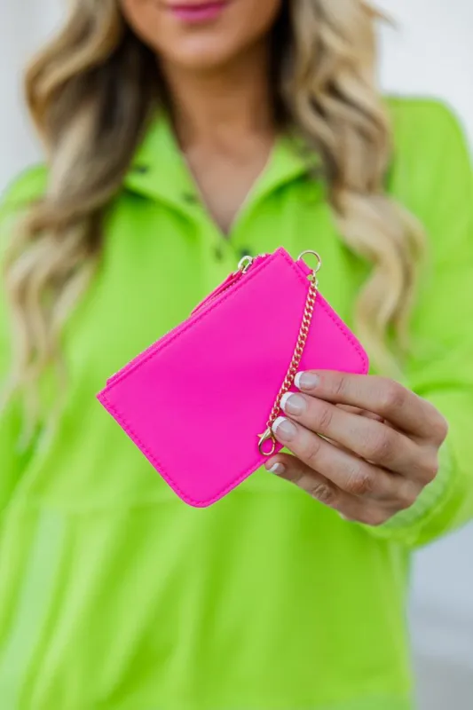 On My Way Out Hot Pink Mini Keychain Wallet FINAL SALE sold by Pink Lily