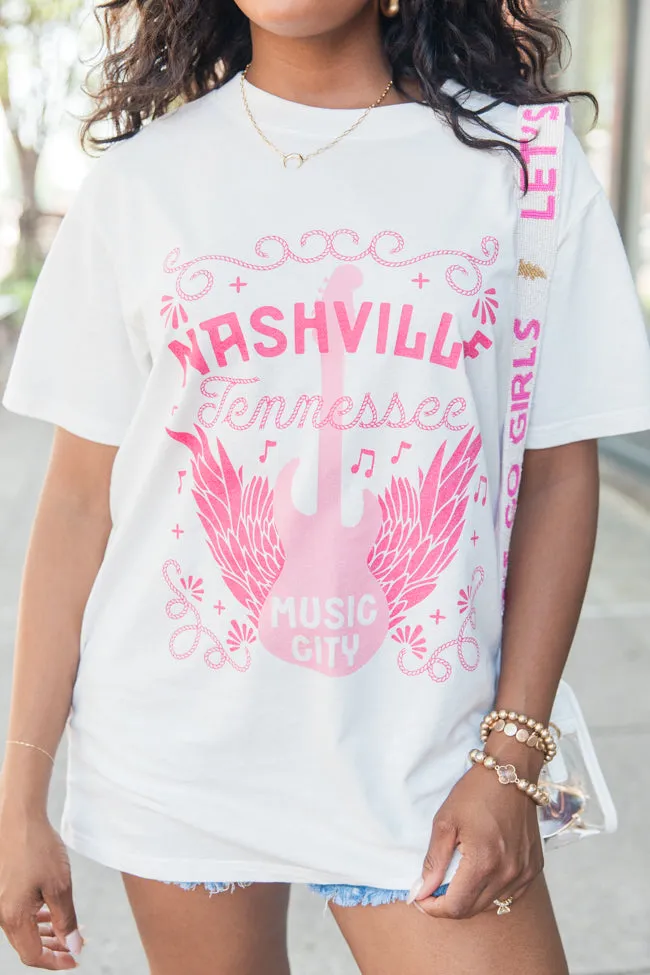 Nashville Music City White Graphic Tee sold by Pink Lily product image thumbnail 3