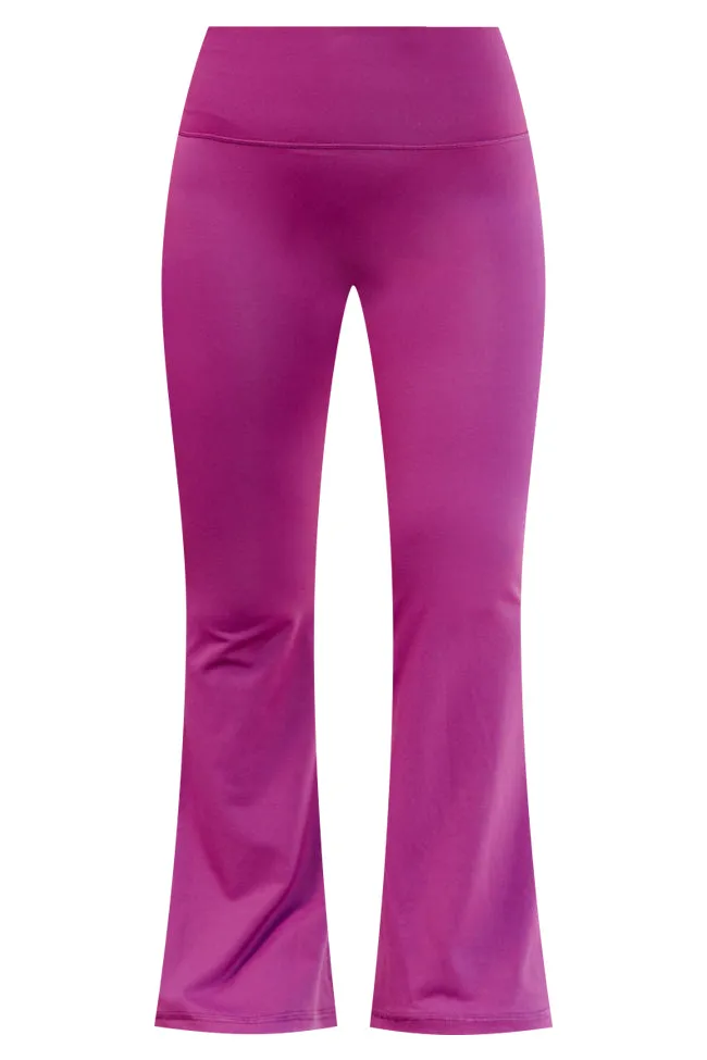 Believe In Yourself Deep Purple Flare Leggings FINAL SALE sold by Pink Lily product image thumbnail 5