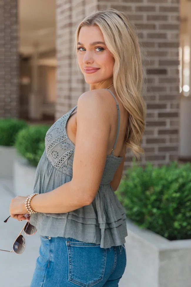 Nowhere To Go Olive Crochet Padded Bust Tank FINAL SALE sold by Pink Lily product image thumbnail 3