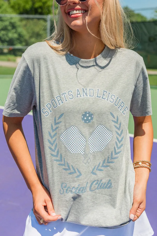 Sports and Leisure Light Grey Oversized Graphic Tee sold by Pink Lily product image thumbnail 4