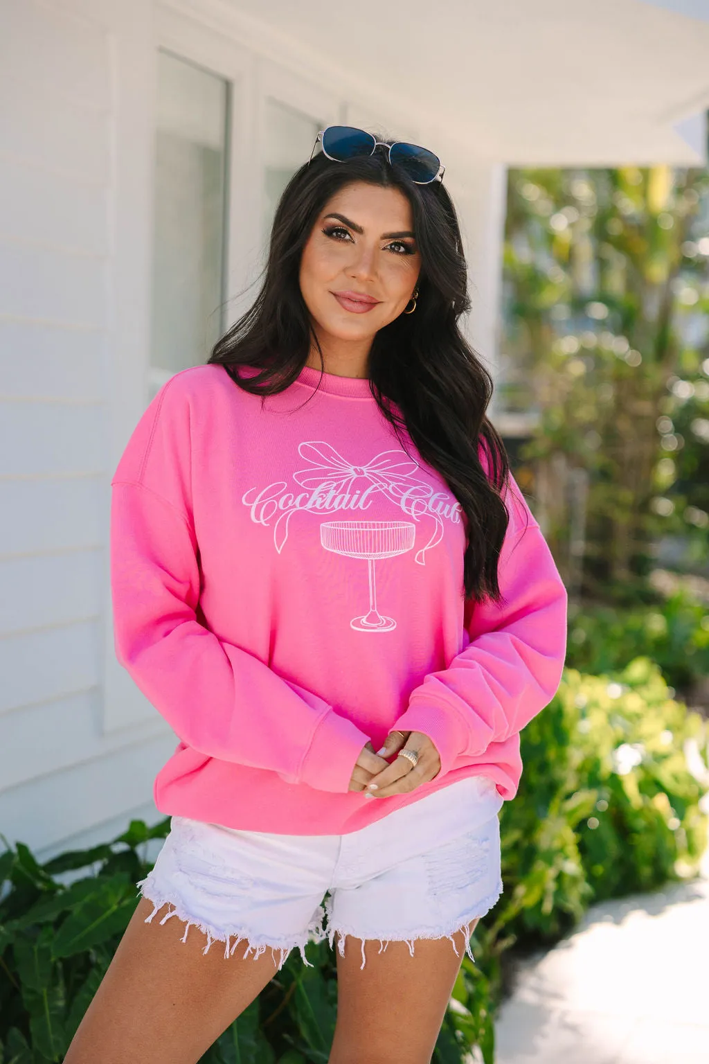Cocktail Club Pink Oversized Graphic Sweatshirt sold by Pink Lily product image thumbnail 2