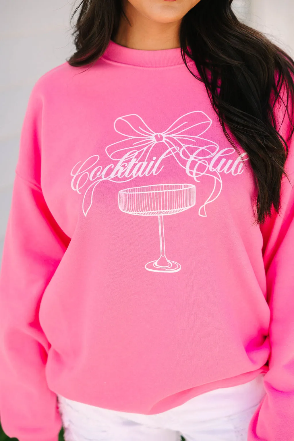 Cocktail Club Pink Oversized Graphic Sweatshirt sold by Pink Lily product image thumbnail 3