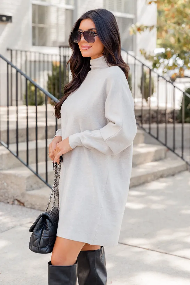 Just In Time Grey Turtleneck Sweater Dress FINAL SALE sold by Pink Lily product image thumbnail 3