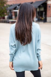 Pulling Heartstrings Blue Quarter Zip Pullover sold by Pink Lily