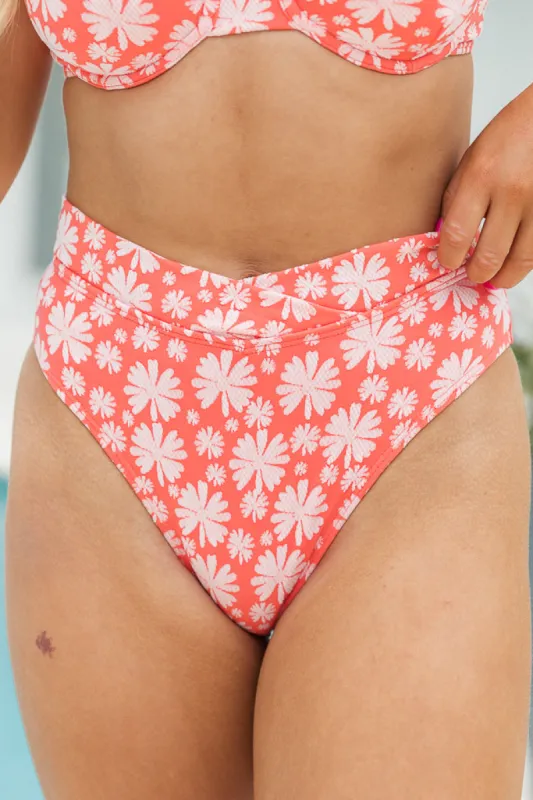 Splash Around Coral Floral Crossover Bikini Bottoms FINAL SALE sold by Pink Lily