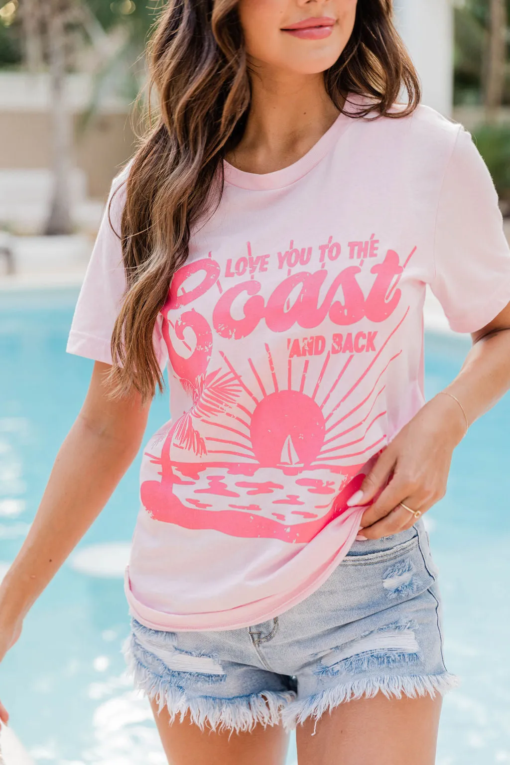 Love You To The Coast And Back Pink Graphic Tee FINAL SALE sold by Pink Lily product image thumbnail 5