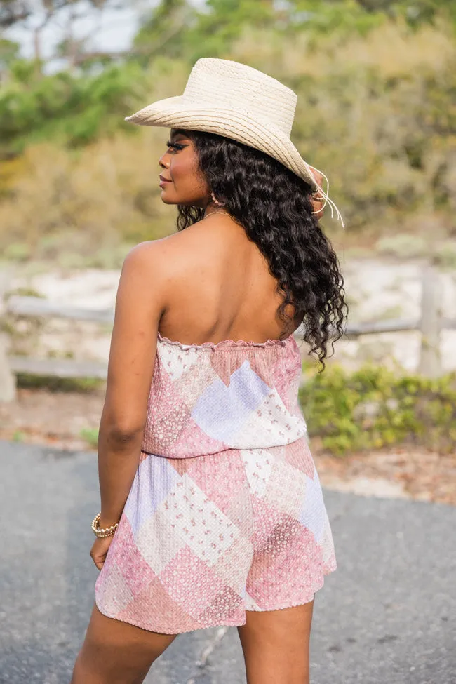 Stitched Sweetheart Knit Patchwork Romper SALE sold by Pink Lily product image thumbnail 4