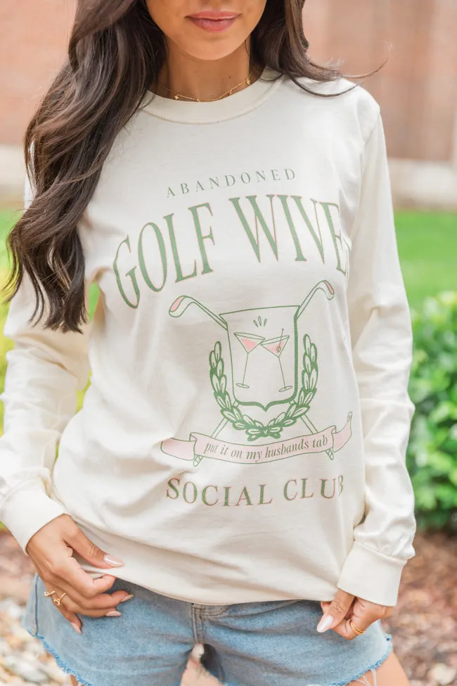 Golf Wives Social Club Ivory Long Sleeve Comfort Color Graphic Tee sold by Pink Lily product image thumbnail 3