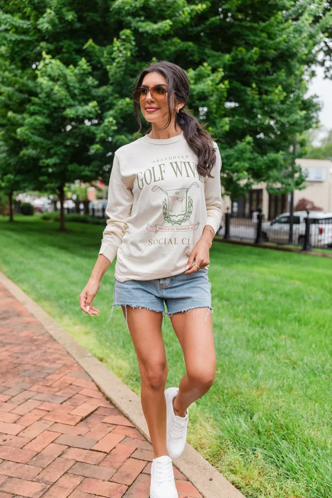 Golf Wives Social Club Ivory Long Sleeve Comfort Color Graphic Tee sold by Pink Lily product image thumbnail 2