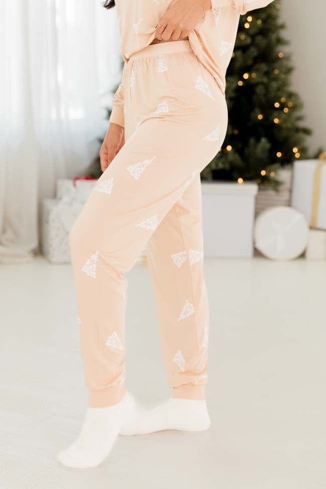 Merry All the Way Beige Tree Print Pajama Pant sold by Pink Lily product image thumbnail 3