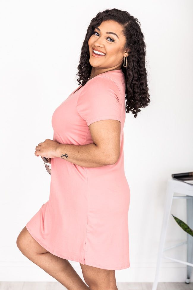 Enjoy The Days Together Mauve T-Shirt Dress FINAL SALE sold by Pink Lily product image thumbnail 9