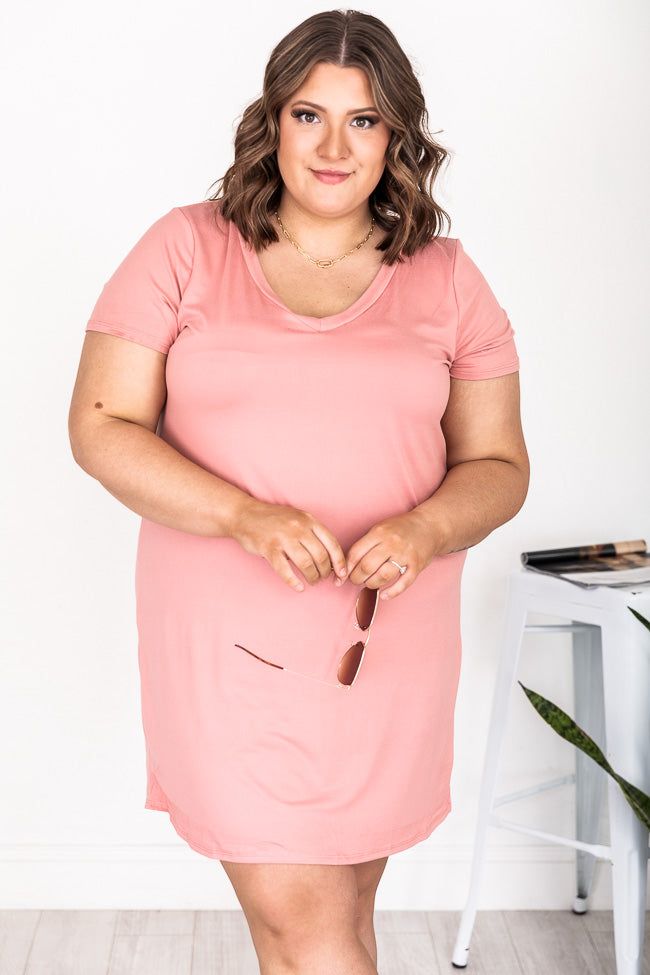 Enjoy The Days Together Mauve T-Shirt Dress FINAL SALE sold by Pink Lily product image thumbnail 12