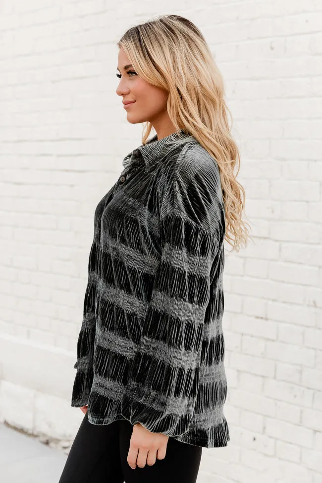 My Favorite Song Olive Velvet Button Front Shirt FINAL SALE sold by Pink Lily product image thumbnail 4