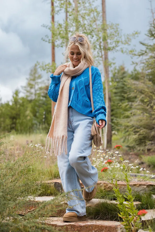 Moments That Matter Blue Cable Knit Cardigan sold by Pink Lily product image thumbnail 2