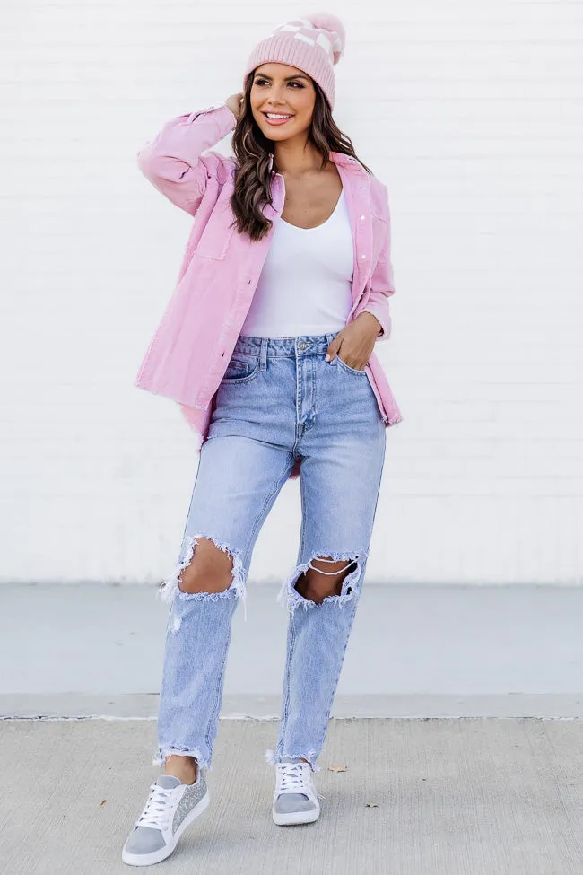 Keep Me Grounded Pink Frayed Edge Cord Shacket FINAL SALE sold by Pink Lily product image thumbnail 5