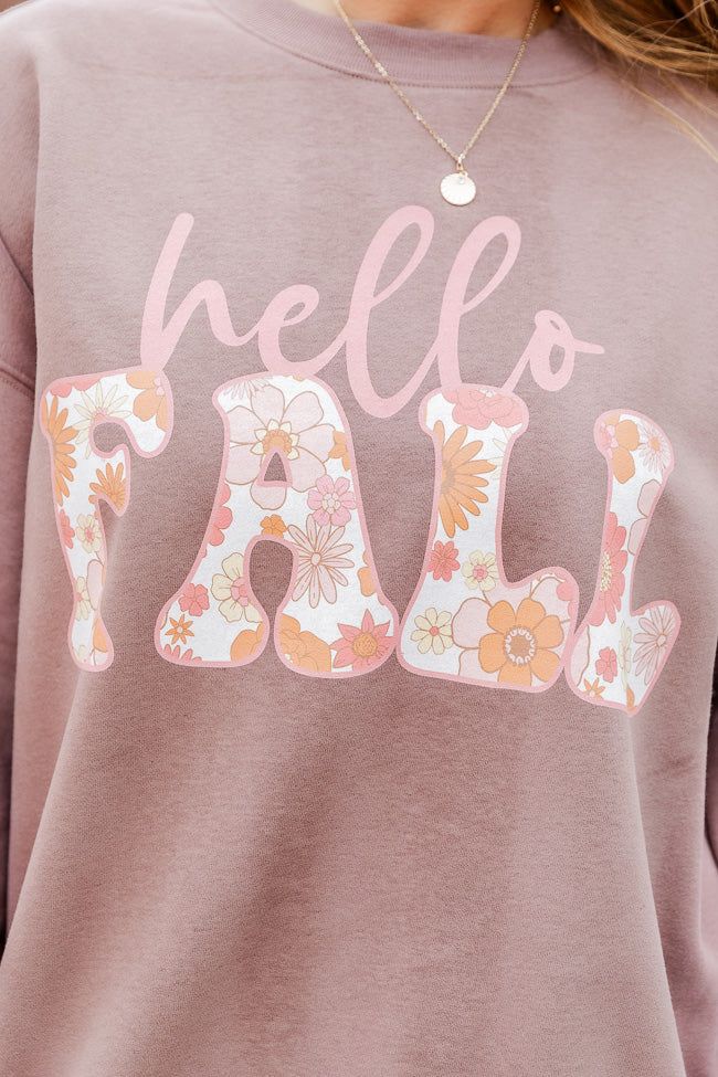 Hello Fall Floral Mocha Graphic Sweatshirt sold by Pink Lily product image thumbnail 2