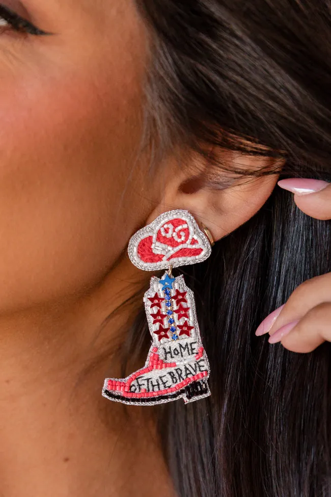 Land of the Free Cowboy Boot Earrings SALE sold by Pink Lily