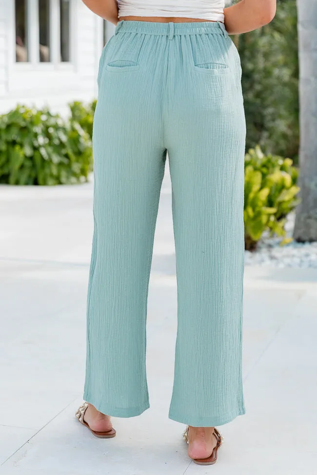 Off To Brunch Sage Gauze Trousers FINAL SALE sold by Pink Lily product image thumbnail 4