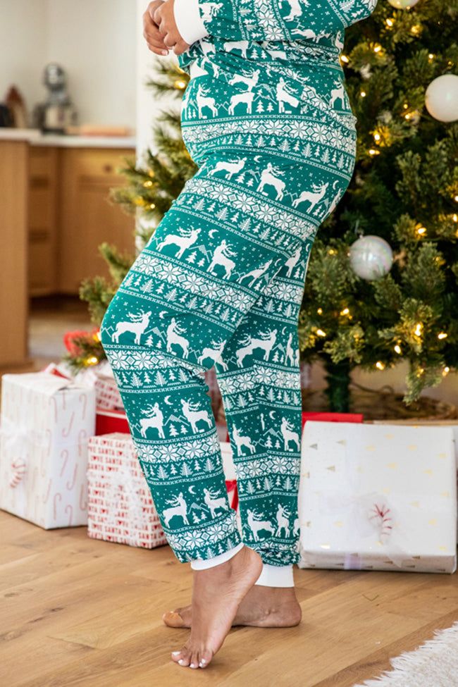 Underneath The Tree Green Christmas Print Pajama Joggers sold by Pink Lily product image thumbnail 3