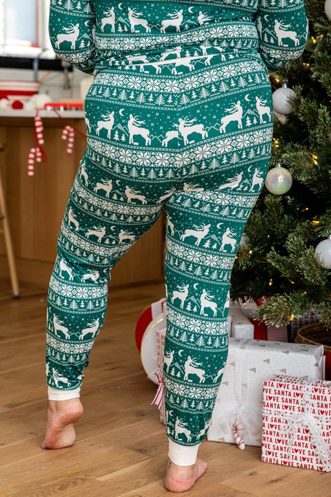 Underneath The Tree Green Christmas Print Pajama Joggers sold by Pink Lily product image thumbnail 12