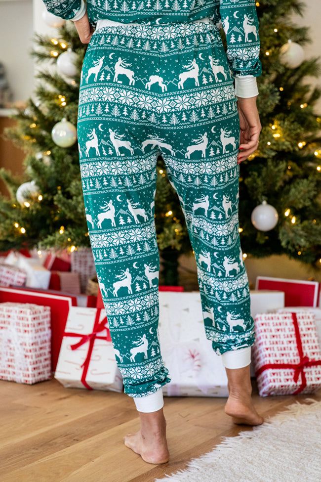 Underneath The Tree Green Christmas Print Pajama Joggers sold by Pink Lily product image thumbnail 8