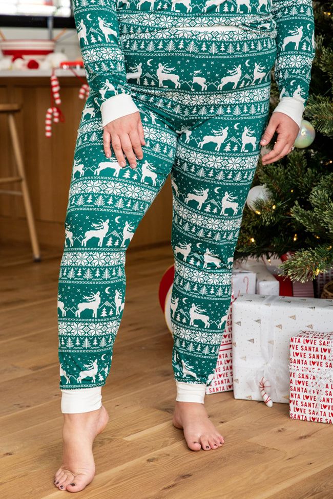Underneath The Tree Green Christmas Print Pajama Joggers sold by Pink Lily product image thumbnail 10