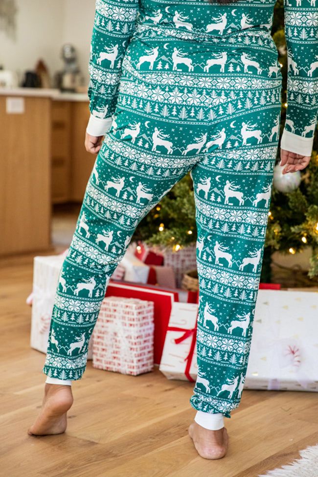Underneath The Tree Green Christmas Print Pajama Joggers sold by Pink Lily product image thumbnail 4