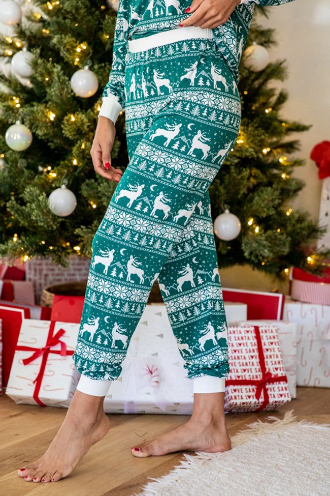 Underneath The Tree Green Christmas Print Pajama Joggers sold by Pink Lily product image thumbnail 7