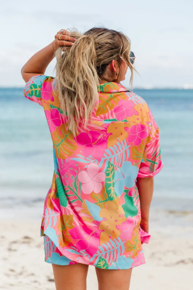 Kabana Krew Bold Tropical Button Up Shirt Krista Horton X Pink Lily sold by Pink Lily product image thumbnail 4