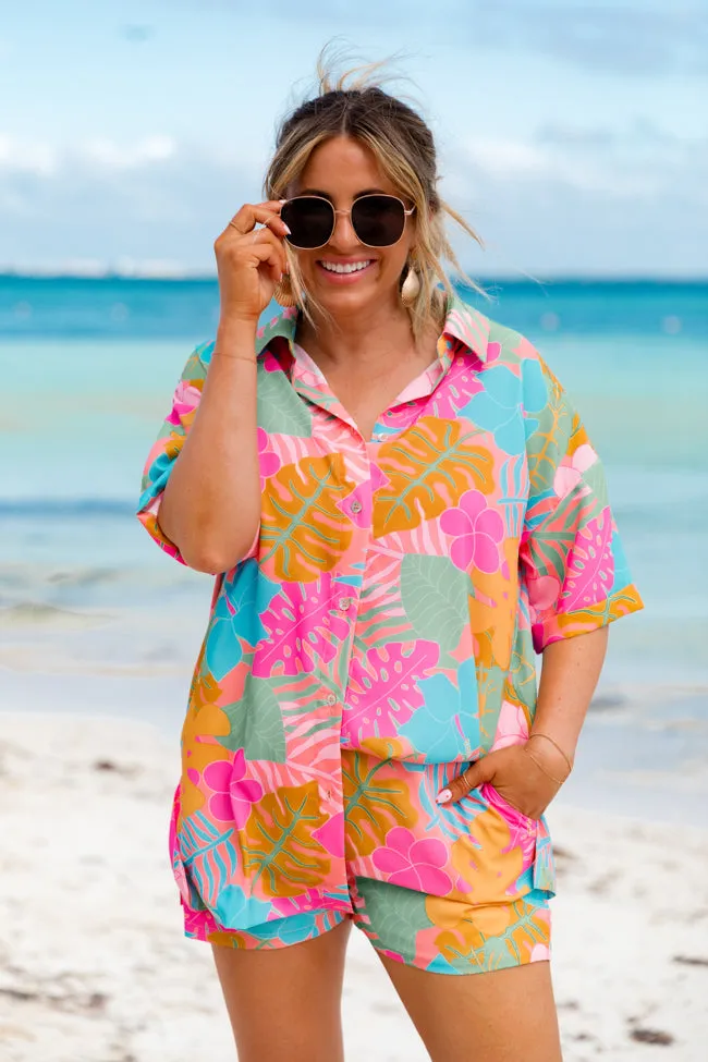Kabana Krew Bold Tropical Button Up Shirt Krista Horton X Pink Lily sold by Pink Lily product image thumbnail 3