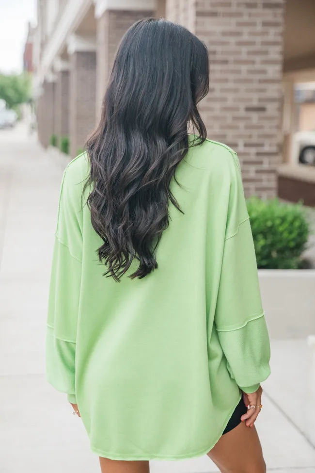 Setting Goals Lime Pocketed Long Sleeve Knit Top sold by Pink Lily product image thumbnail 5