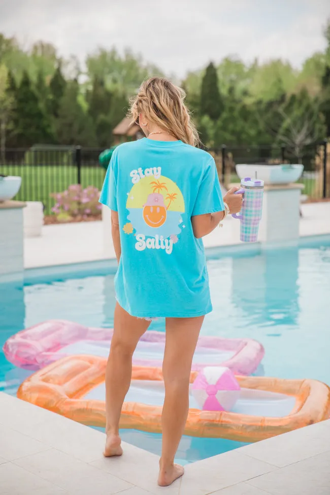 Stay Salty Aqua Blue Oversized Graphic Tee Tori X Pink Lily sold by Pink Lily product image thumbnail 2
