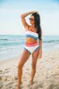 Red White And You White Ribbed High Waisted Bikini Bottoms FINAL SALE sold by Pink Lily
