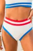 Red White And You White Ribbed High Waisted Bikini Bottoms FINAL SALE sold by Pink Lily