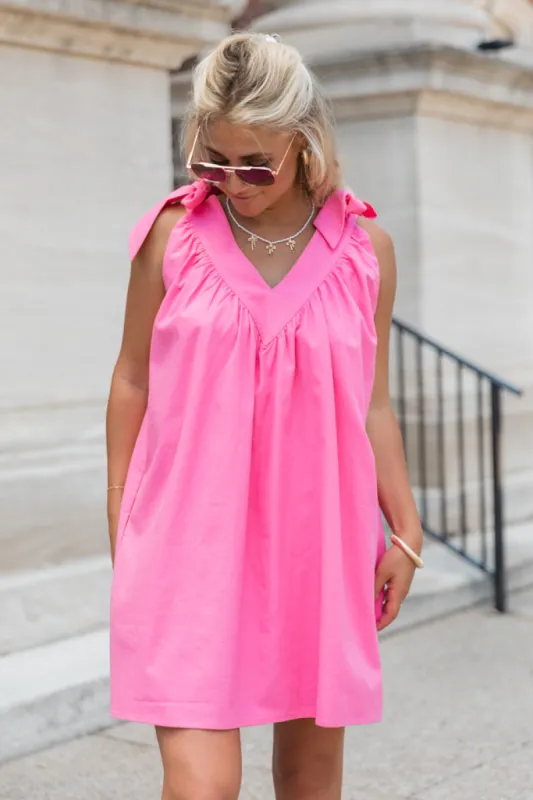 Good Reminder Pink Shoulder Tie Romper FINAL SALE sold by Pink Lily